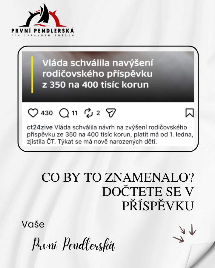 Vláda schválila navýšení rodičovského příspěvku